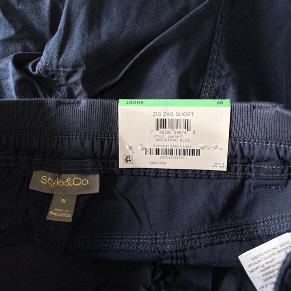 Style & Co. Women's Petite Mid Rise Navy Blue Cargo Shorts NWT - Picture 7 of 8